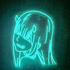 Неоновая светодиодная аниме-вывеска Zero Two Girl на заказ, комнатное настенное освещение, украшение для свадебного торжества, вечеринки, магазина, ресторана