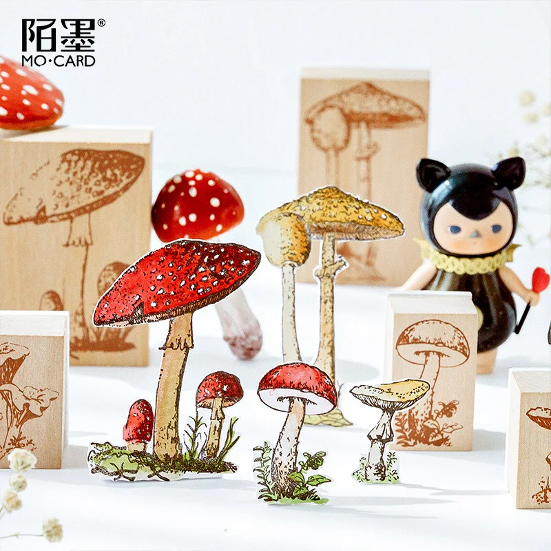 Винтаж гриб тема декоративная печать деревянные и резиновые штампы для