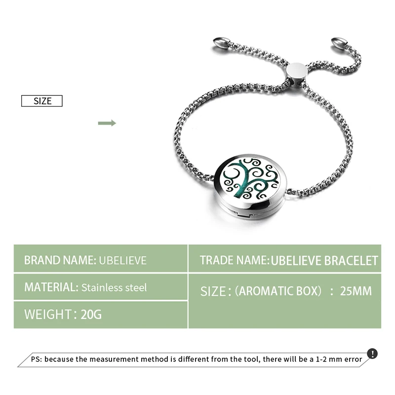 Браслет для ароматерапии 316L нержавеющая сталь диффузор эфирного масла медальон