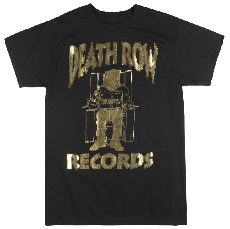 Футболка с золотым логотипом &quotDeath Row Records&quot Мужская футболка в стиле хип хоп рэп