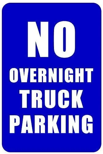 

No Overnight Truck Parking Warning Retro Street Sign Household MetalTin Sign BarMotorcycle Garage Decoration Supplies12 X 8 Inch