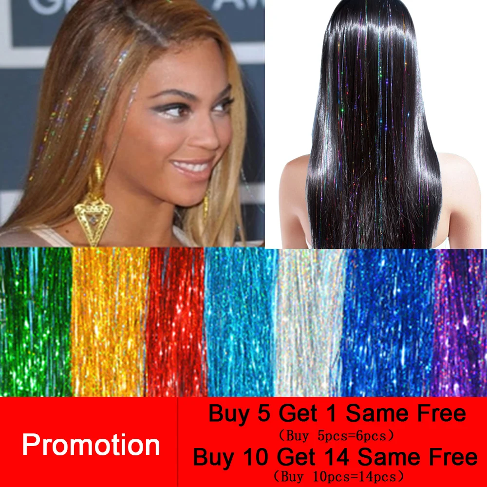 3" 150 прядей/шт Блестки для волос Bling 14 цветов для женщин девушек Hairstyling