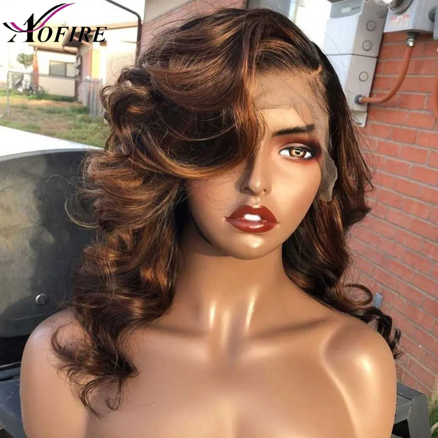 Парики из прозрачного кружева парик натуральных волос с эффектом омбре