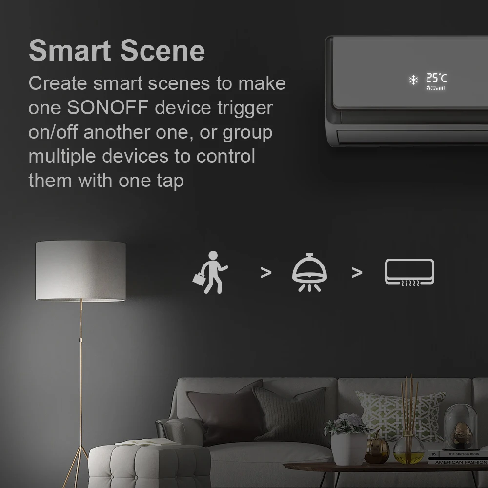 5 шт. беспроводной светодиодный смарт переключатель Sonoff Slampher R2 E27 433 МГц с