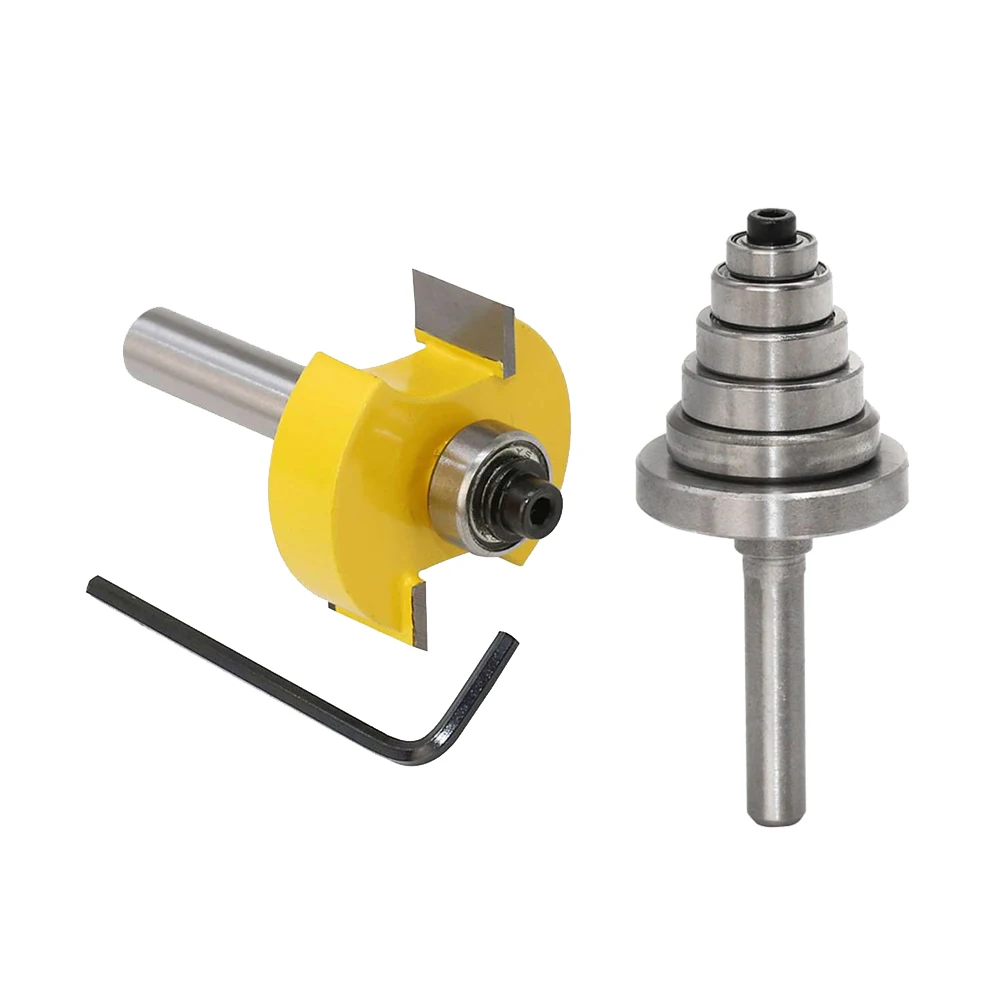 

1 Set of New Router Bit With 7 Bearings 1/2"H - 1/4" Shank Kit For Solid Wood