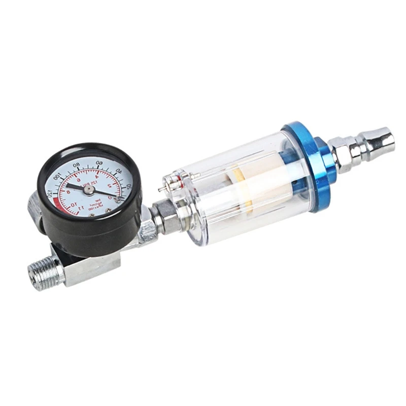 

Spray Pneumatic Tool Air Regulator Gauge Water Oil Separator Filter with Copper Filtering Core Fit with Pneumatic Tool