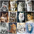 Картина из страз с изображением кошки, вышивка крестиком