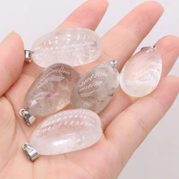 random ship natural stone quartzs pendants polished clear crystal charms for jewelry making diy women necklace earring gifts