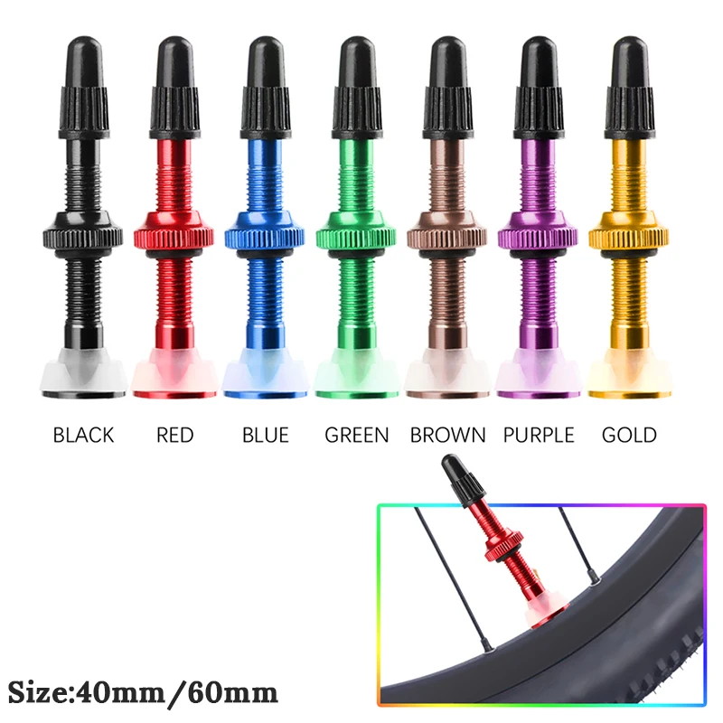 

1pcs 40mm/60mm MTB Road Bike Extender Valves Ultra-light Aluminum With Tubeless Valve Core For Bicycle Accessories Bolany