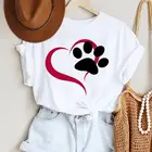 Женская футболка с принтом собачья лапа и надписью леопард