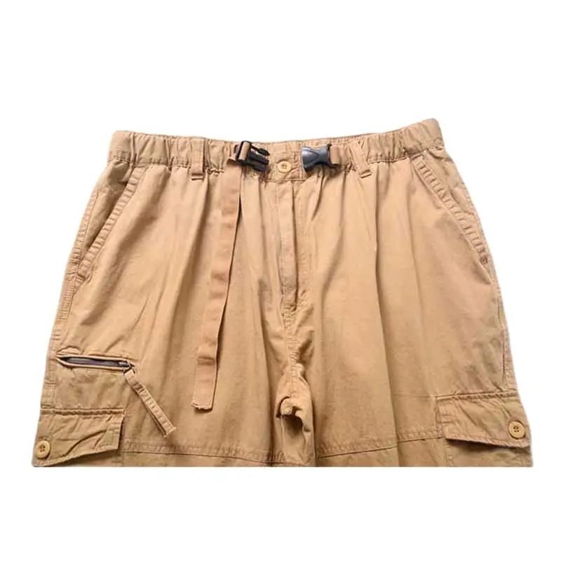 Уличные брюки карго для мужчин хлопковые повседневные с карманами прямые