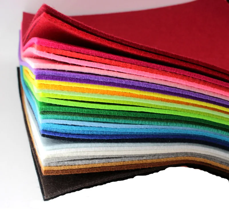 Wholesale 30cm * 30cm thick 3mm22 color non-woven fabrics. Kindergarten handmade non-woven diy colored felt cloth