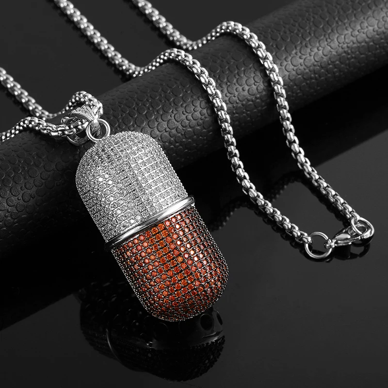 Хип хоп ювелирные изделия Pill DJ модное украшение ожерелье можно открыть капсулы