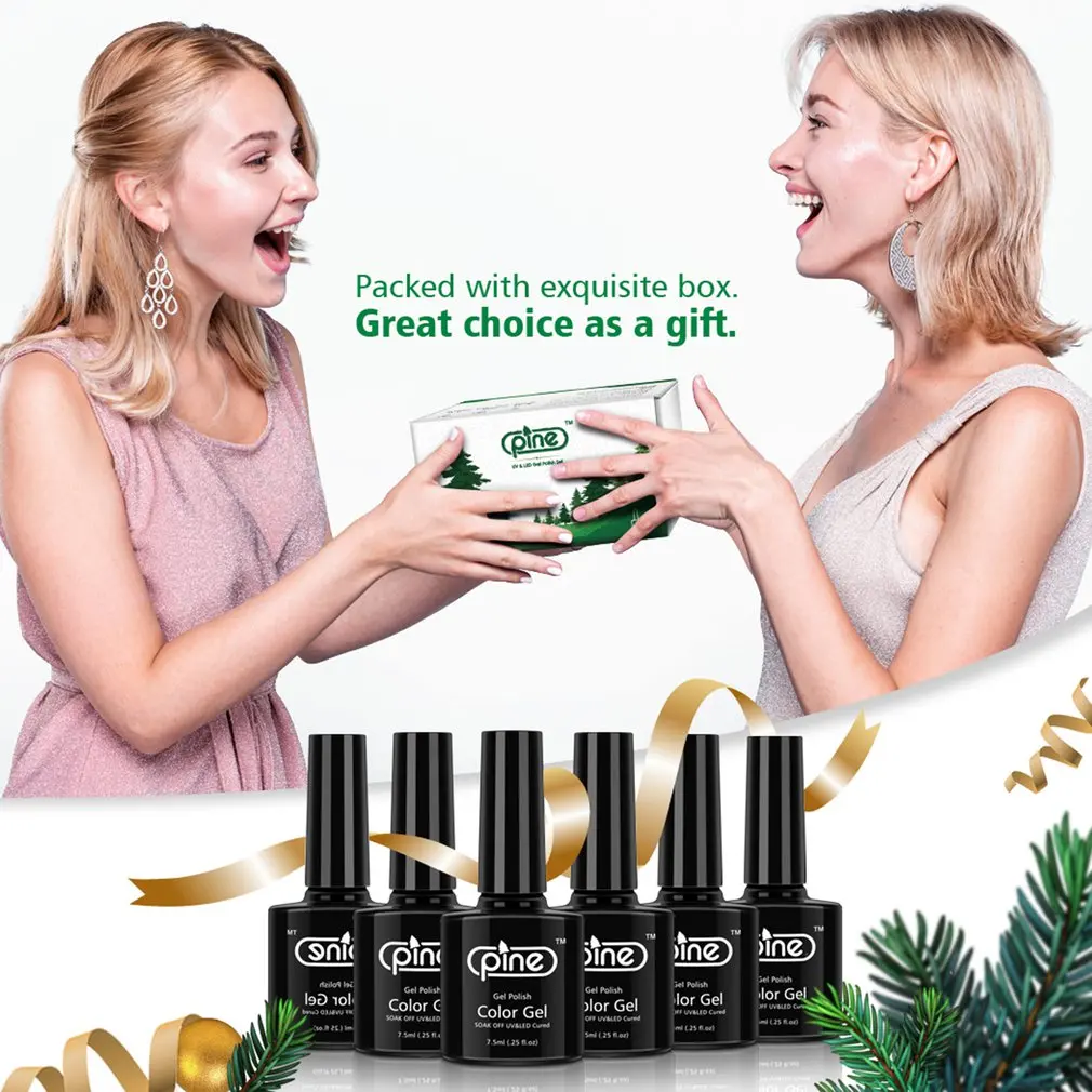 

6-color Gel Nail Polish Pine Nail Polish For Manicure Tools UV Varnish Nail Gel For All Nail DIY Art Painting PECG04
