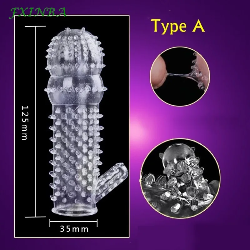 Расширитель для пениса FXINBA многоразовый презерватив с шипами увеличения мужской