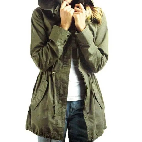 Fashion New Womens Warm Army Green Military Parka Hooded Coat Jacket | Женская одежда