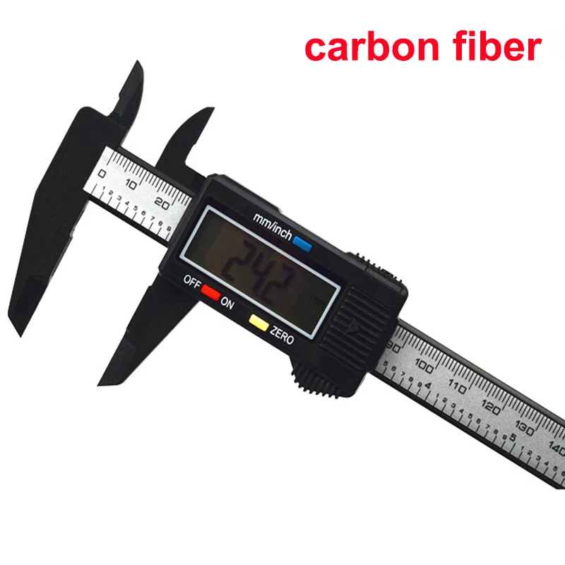 carbon fiber Нержавеющая сталь 0-150 мм 0,05 мм моноблок штангенциркуль из углеродного волокна цифровой штангенциркуль микрометр измерительные приборы - Цвет: carbon fiber