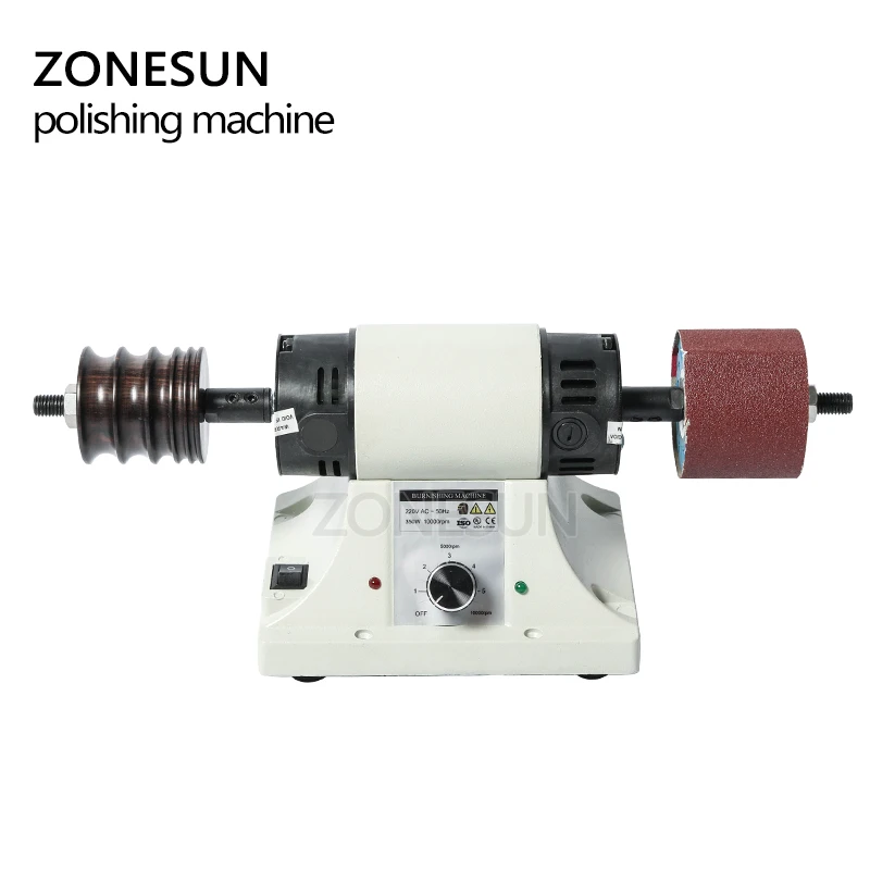 ZONESUN-m&aacute;quina de pulido de cuero curtido vegetal, Mini pulidora de bordes de cuero de escritorio, herramienta pulidora lateral de 220V-4