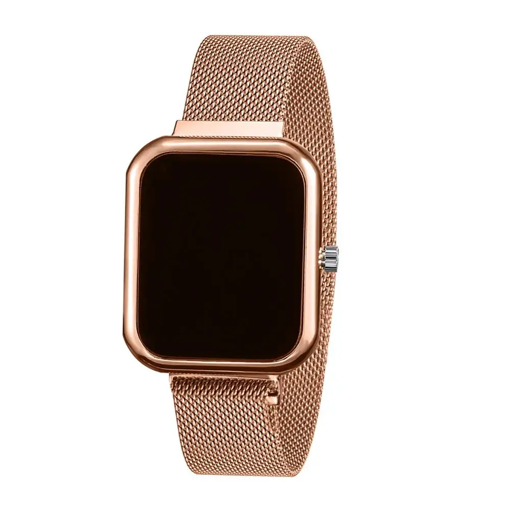 Rose gold Высокое качество цифровые часы детские часы из нержавеющей стали детские светодиодные часы электронные наручные часы для девочек - Цвет: Rose gold