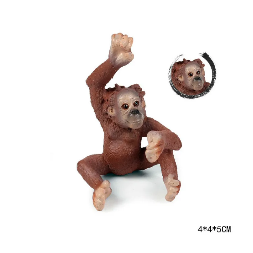 Small gibbon Милый куб модель моделирование зоопарк дикая природа фигура прекрасная образовательная детская панда Лев Зебра слон животное игрушка для детей Декор подарок - Цвет: Small gibbon