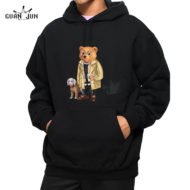 

2021 Autumn and Winter Hot Luxury Bear Sweatshirt Men's Cartoon Hoodie Funny Hooded Long Sleeve Casual Tops Women Pullovers Ins