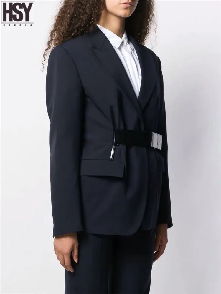 【HSY】2019 осень зима новые женские костюмы пионерский дизайн ассиметричная талия