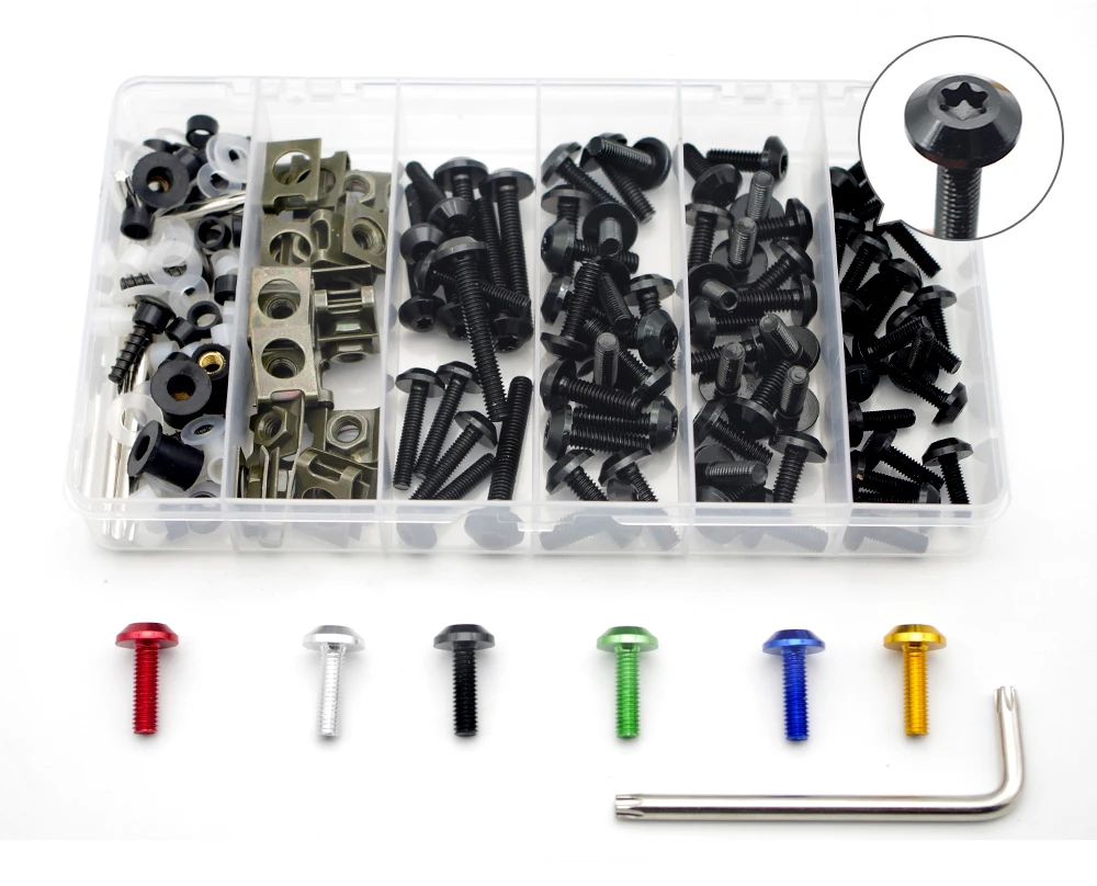 Motorcycle Fairing Bolts box set Fastener Clips Screw Nuts For yamaha r1 2018 honda crf250l rebel 500 majesty 400 | Автомобили и