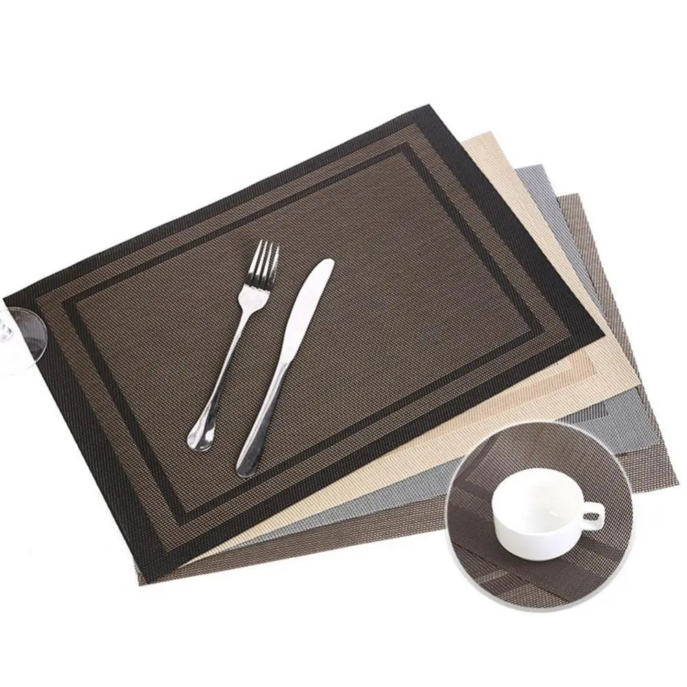 

Rectangle Eco-friendly Heat Insulation Pad Placemat Dining Table Bowl Dish Mat