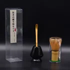 Искусственный натуральный бамбук, искусственный венчик, держатель, японская зеркальная чаша, набор из трех предметов, чайный набор, чайная чаша