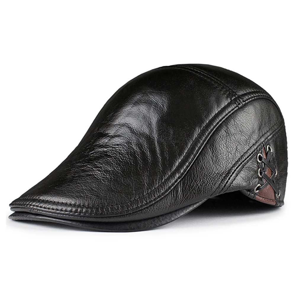 Мужская Зимняя кепка осень-зима кепки газетчика берет из натуральной коровьей