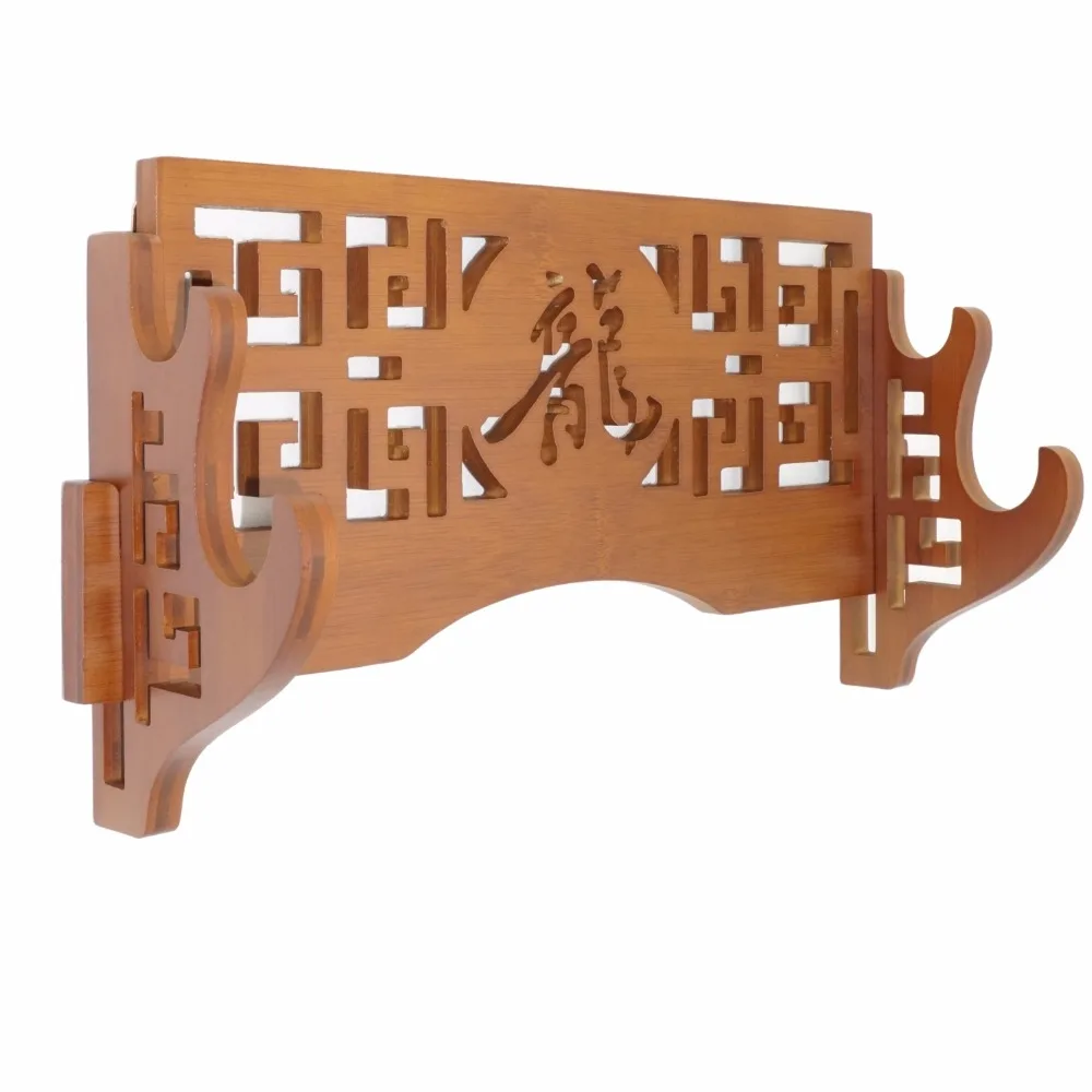 

Bamboo Sword Holder Wall Mount Katana Stand Wakizashi Genji Holder Japanese Samurai Sword Display Rack Hanger 2-Tier - Dragon