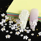 Акриловый цветок для украшения ногтей, 1 упаковка, разные размеры, белый цветок, серебряные бусины, Маникюрный Инструмент, аксессуары для самостоятельного дизайна ногтей