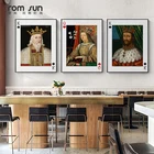 Современная Картина на холсте короли королевы покера винтажные постеры и печатная карта домашний декор настенные картины для гостиной спальни бара