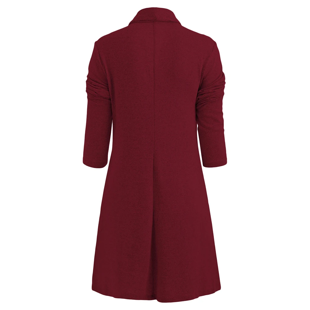 Женские свитера на пуговицах длинный кардиган без воротника повседневный