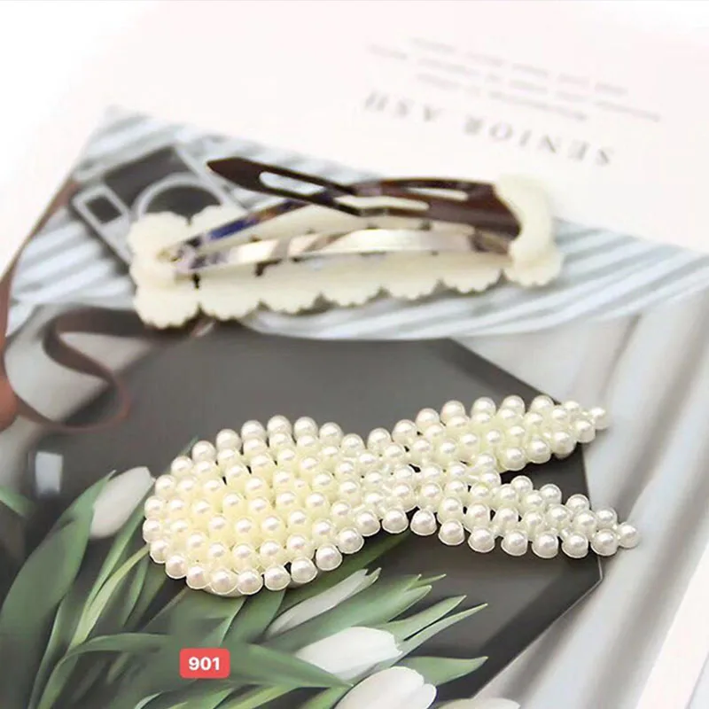 2PCS Pearl Hairpins Hairgrip Hair Clips for Women Barrettes Her Accessories Women Girls Fashion Hair Styling toka