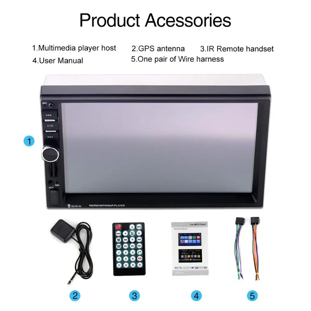 General 2 DIN Авторадио Bluetooth Автомагнитола стерео MP5 плеер Авто Multimidia gps навигация USB SD