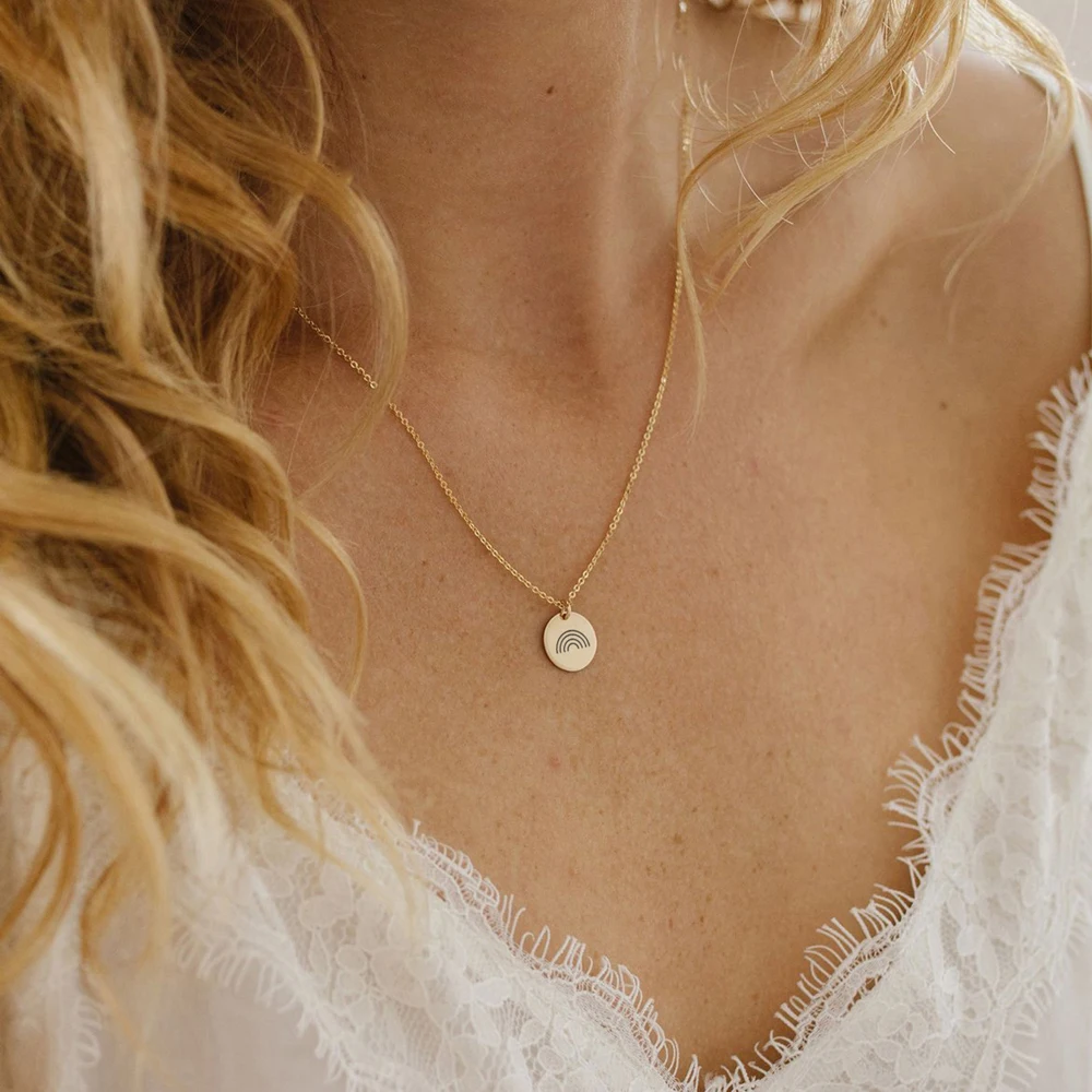 Модные женские ожерелья JUJIE из нержавеющей стали с гравировкой на заказ подарки