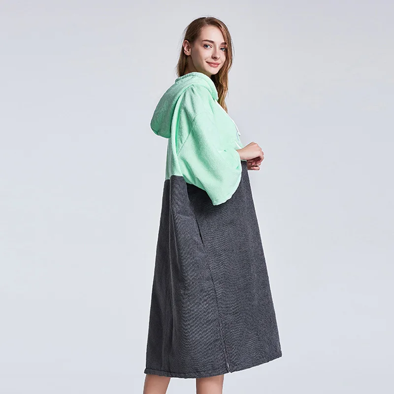 Полотенце-пончо однотонное для мужчин и женщин сушилка в стиле пэчворк плавания