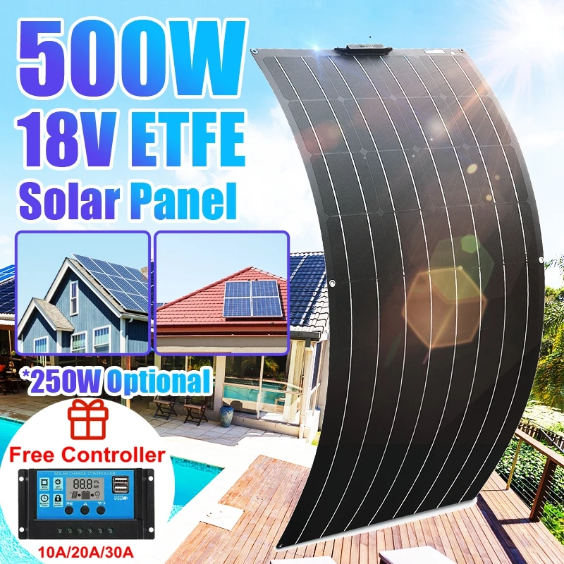 Солнечная панель 500 Вт 400 250 18 в ETFE внешний аккумулятор на солнечной энергии для