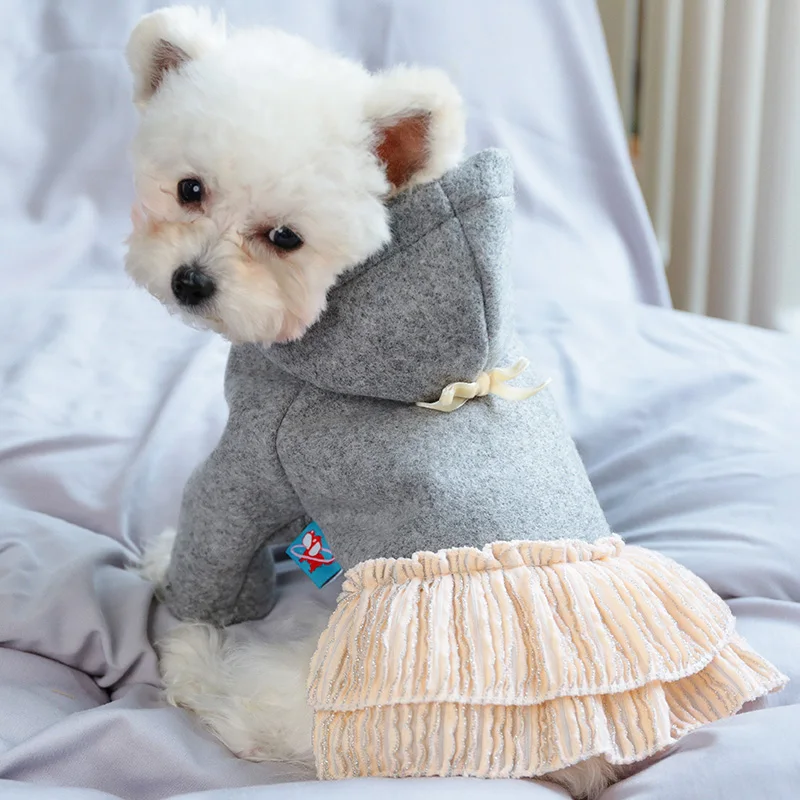 PETCIRCLE шерстяное платье для собак Одежда щенков на весну и лето плюшевый Пудель