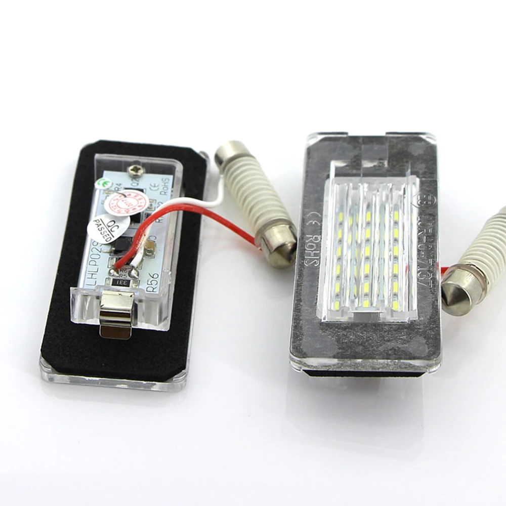 AOSHIKE 2 шт. белый 18SMD Автомобильный светодиодный светильник для номерного знака с бусинами для Mini Cooper R56 R57 R58 R59 автомобильный светильник без ошибок