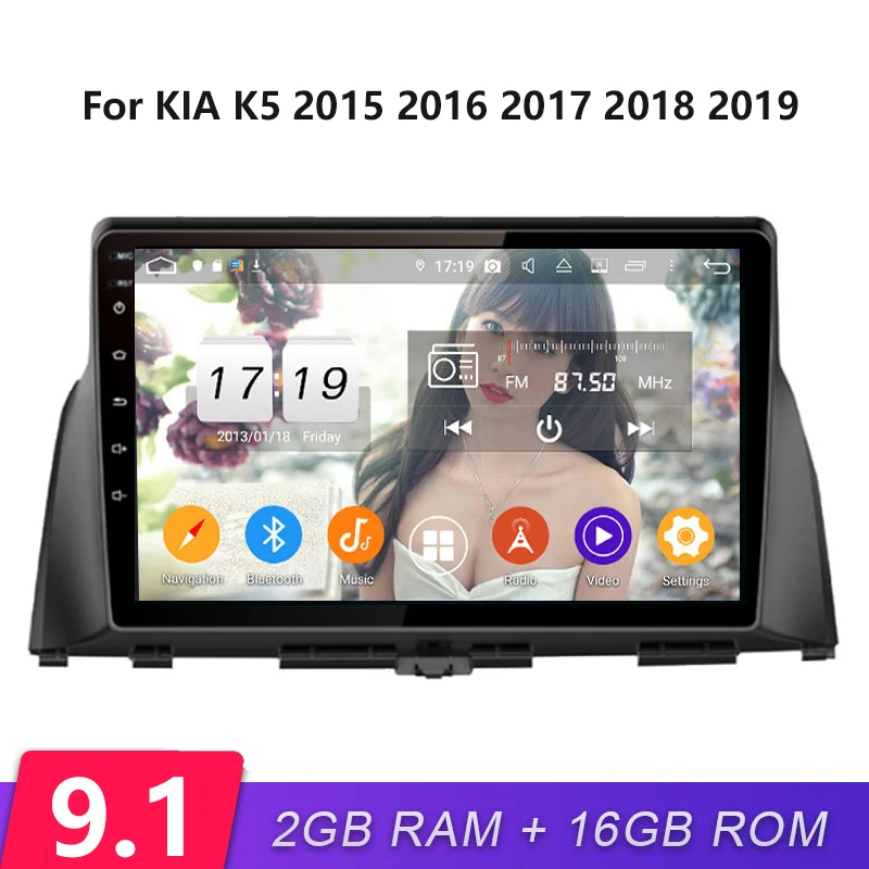 

Автомагнитола с GPS-навигацией, головное устройство 2 din, 9 ", Android 9,1, для Kia K5 2015-2019