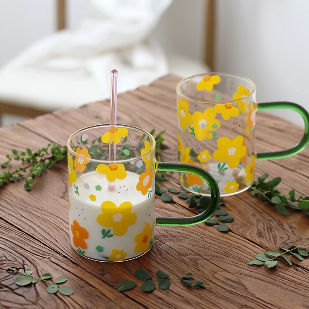 Стеклянная Кружка желтого цвета термостойкая кружка для молока сока воды чашка с