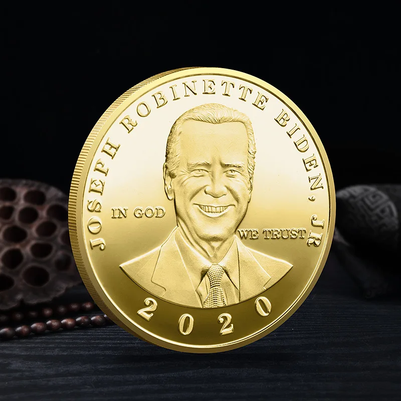 

Президент Соединенных Штатов Джо биден Коллекционная Серебряная позолоченная сувенирная монета в Бог, мы доверяем 2020 памятной монеты