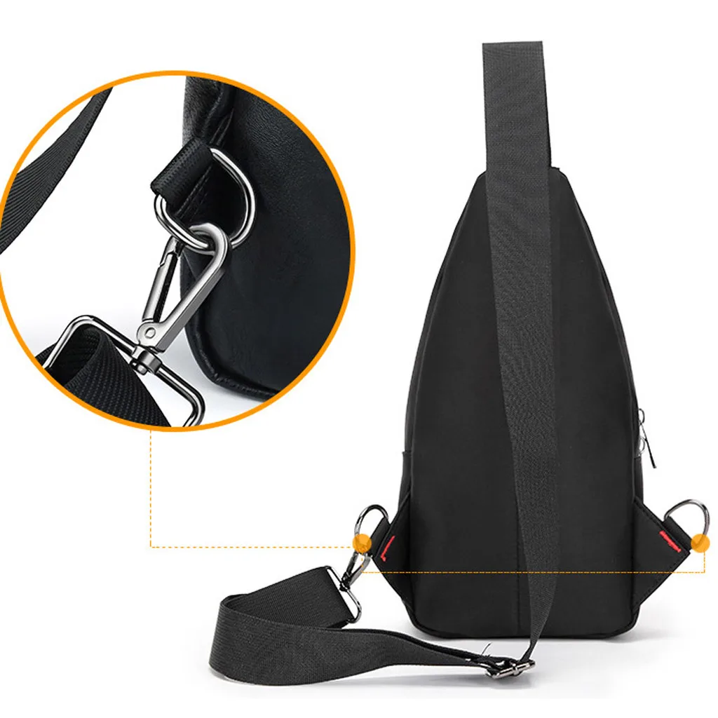 Мужская нагрудная сумка модная деловая многофункциональная через плечо из ткани