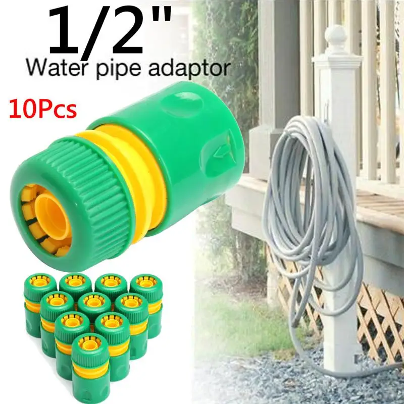 

10Pcs Hose Garden Tap Water Hose Pipe Connector Quick Connect Adapter Fitting Watering 1/2 inch