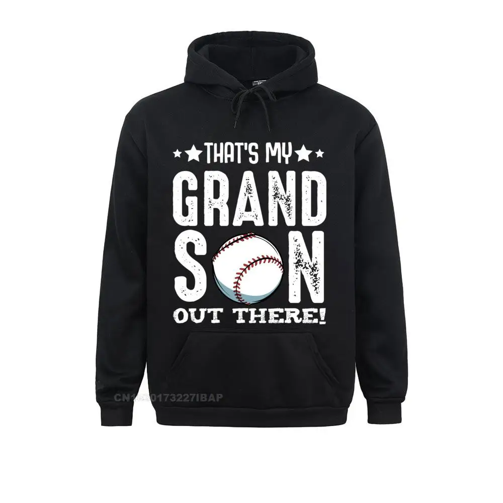 That's My Grandson Out There Baseball Family Grandparents Sweatshirt Autumn Hoodies Graphic Print Sportswears Printing Man