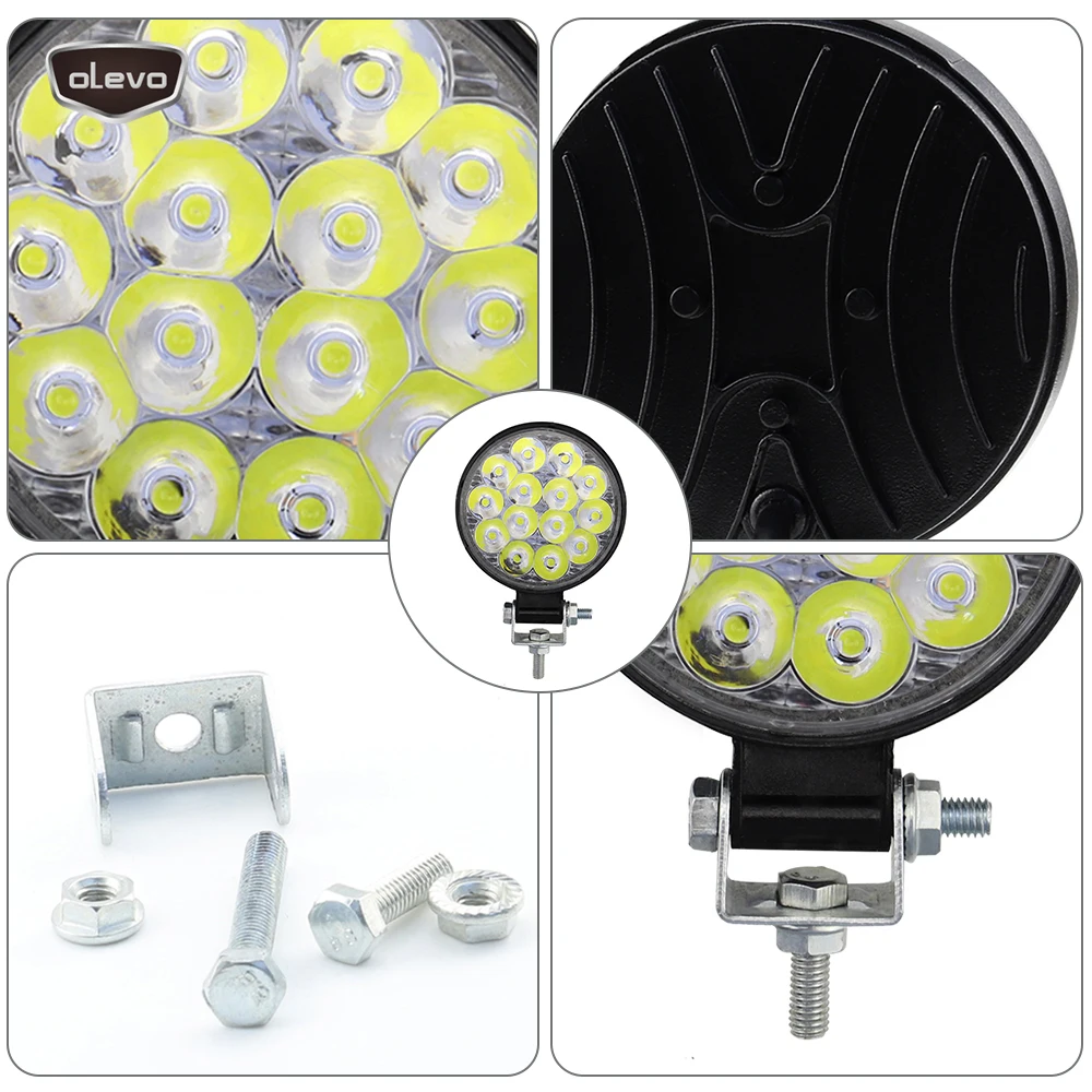 Светодиодсветильник фара для внедорожников 42 Вт 4 шсветодиодный противотуманная