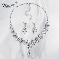miallo 2019 newest luxury wedding jewelry set austrian crystal bridal necklace and earrings set for women bride