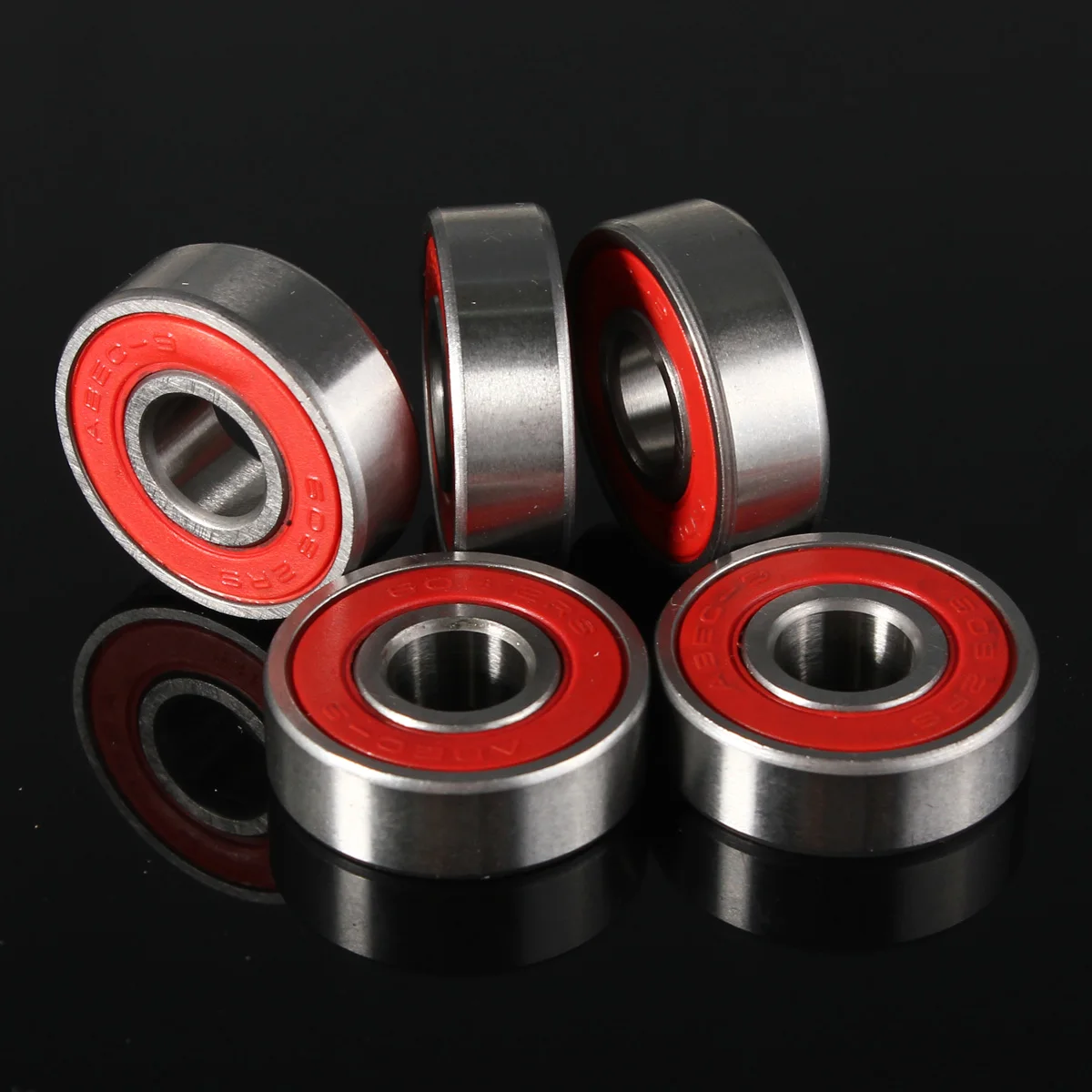 10x ABEC-9 608 2RS Inline Roller Skate Wheel Bearing | Red Sealed | 8x22x7mm Shaft Bearing | Anti-rust Skateboard Wheel Miniature Tool image 3